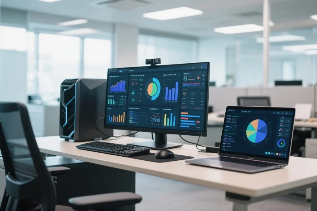 桌面版访问的优势,展现办公环境中的电脑设备